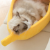 Funny Banana Cat Bed House - Cozy and Cute Pet Haven - Minihomy