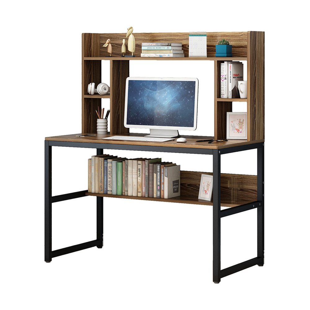 Computer Desk With Bookshelf 47-inch Home Office Desk Space-Saving Design - Minihomy