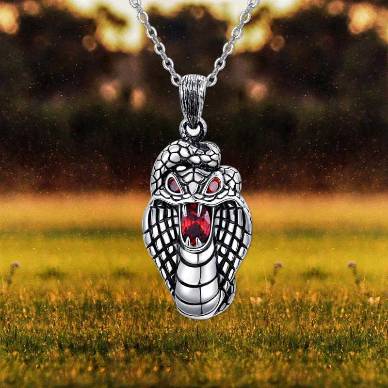 Snake Necklace for Women Sterling Silver Snake Pendant Punk Jewellery Gifts for Women Girlfriend Her