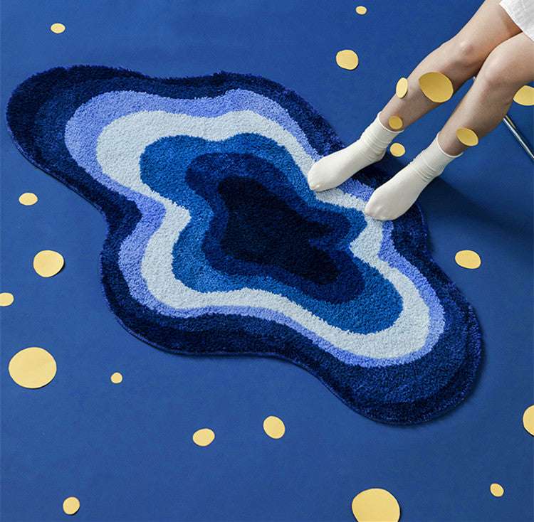 Cloud Art Blue Special Shaped Bedroom Bedside Carpet - Minihomy