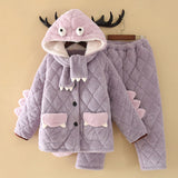 Children's Three-Layer Quilted Padded Pajama Suit - Minihomy