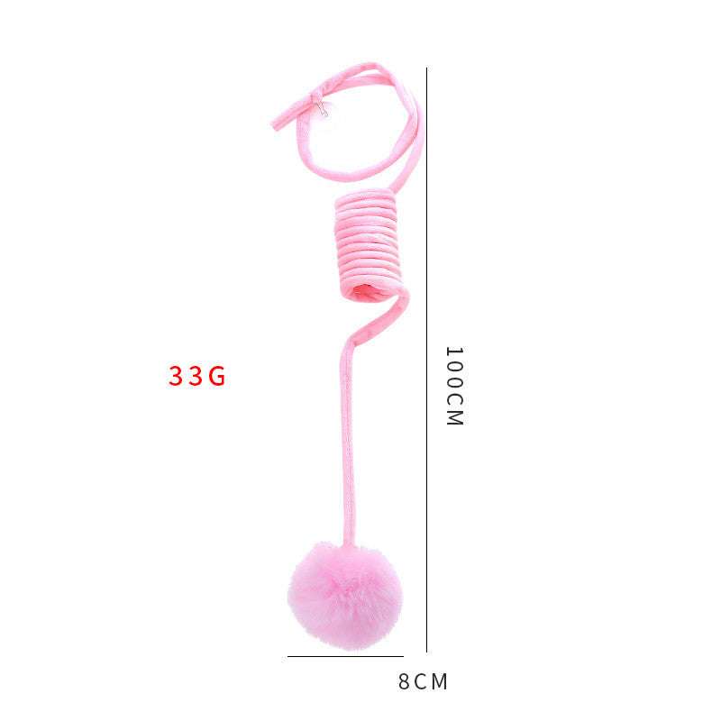 Cat Toy Self-Hi Sucker Spring Rabbit Hair Ball Interactive Play Pet Supplies Interactive Toys - Minihomy