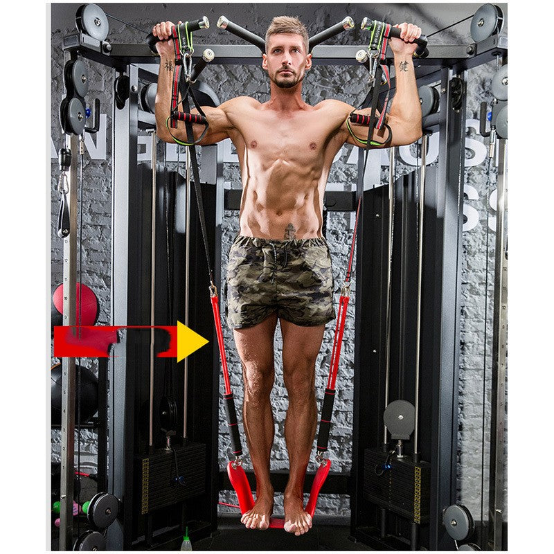 Pull-up assisted hanging trainer with pull rope