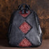 First Layer Cowhide Hand Rubbed Color Embossed Shoulder Ladies Backpack - Minihomy