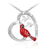 Creative Cardinal Heart Pendant Necklace - Minihomy