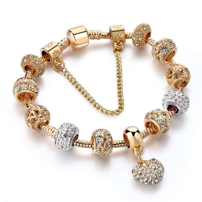 Gold-plated heart beaded bracelet - Minihomy