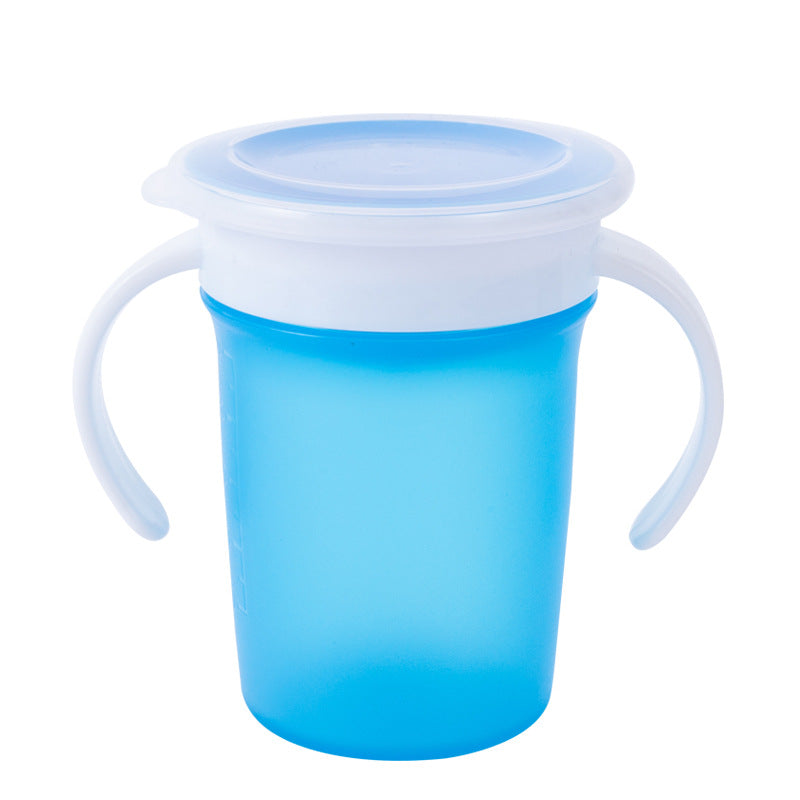 Leak Proof Silicone Baby Drinking Cup 360 Degree Rotating Magic Child Water Bottle With Double Handle Flip Lid Copos - Minihomy