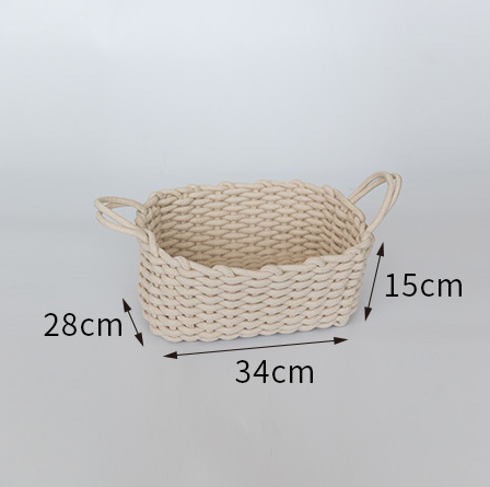 Nordic Wind Hand-woven Thick Cotton Rope Storage Basket - Minihomy