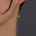 Gold Copper Dragonfly Micro-Set Zircon Long Tassel Ear Wire - Minihomy