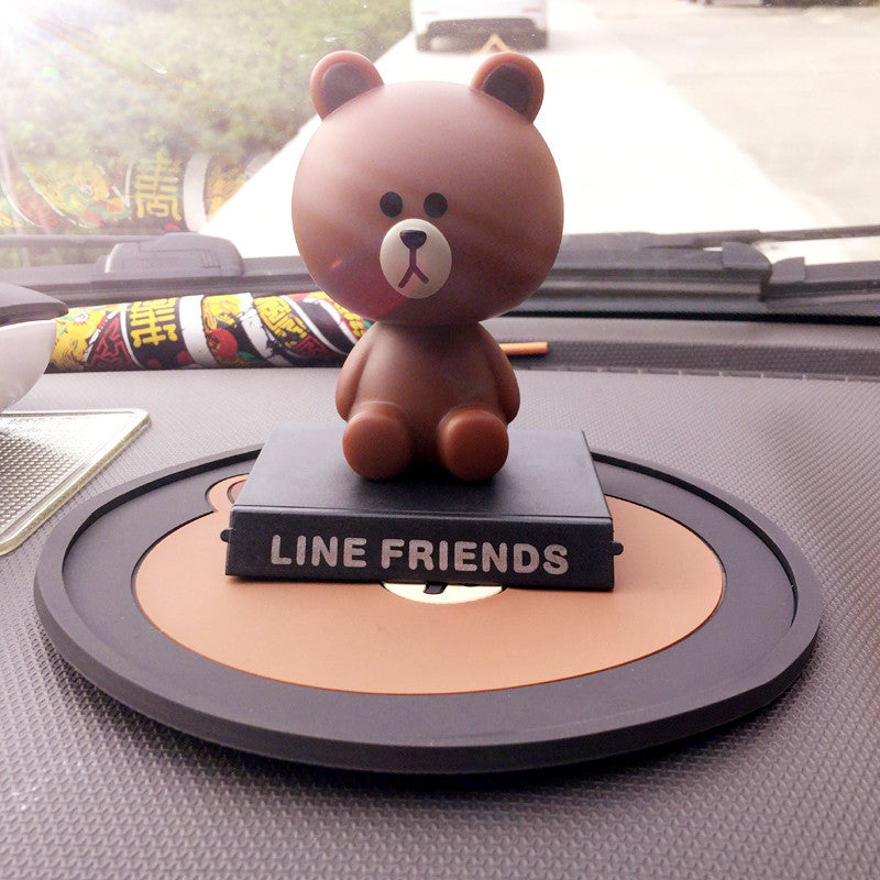 Cartoon Brown Bear Car Anti-slip Mat Car Storage Mat Phone - Minihomy