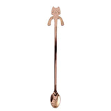 Cross-border 304 Stainless Steel Spoon Cartoon Cat Handle Hanging Coffee Spoon - Minihomy