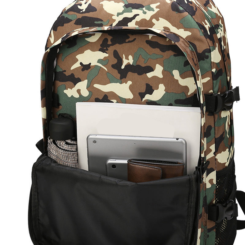 Backpack female college students camouflage bag,  leisure backpack, men's Korean travel computer package - Minihomy