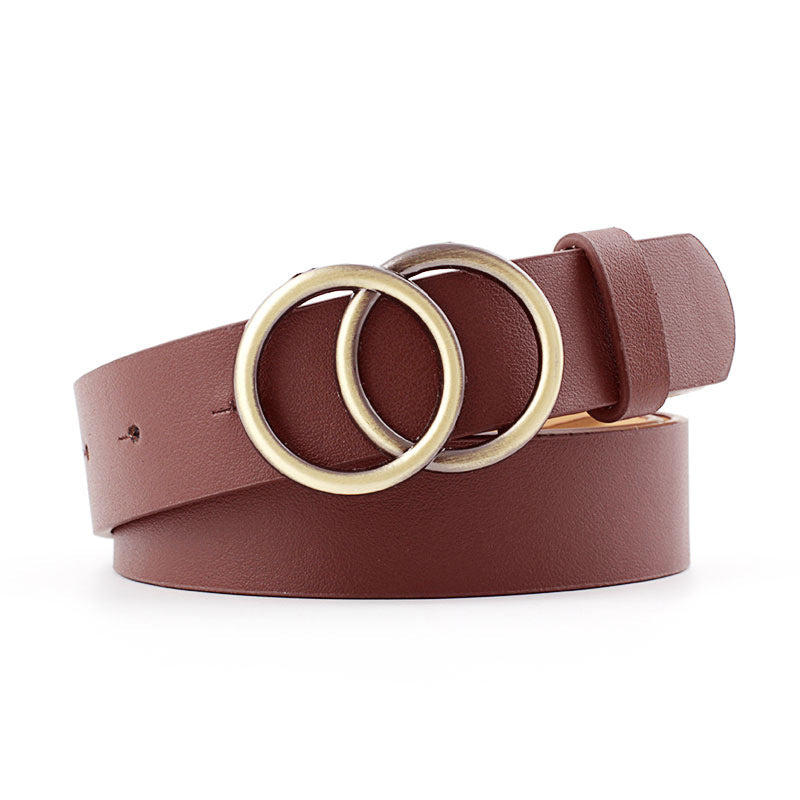 Cross-border Round Buckle Belt Women - Minihomy