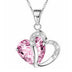 Korean Style Peach Heart Shaped Zircon Crystal Necklace - Minihomy