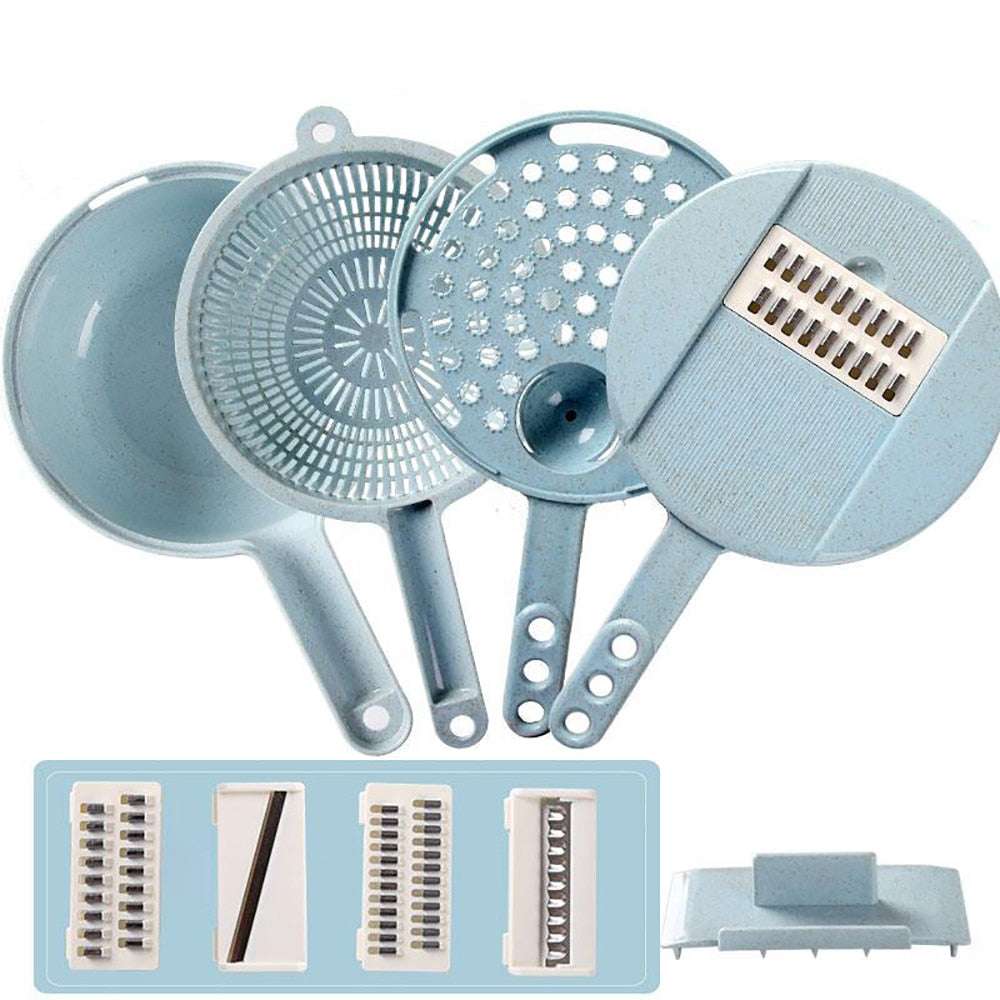 Mandoline Slicer Vegetable Slicer Potato Peeler Carrot Onion Grater With Strainer Vegetable Cutter 8 In 1 Kitchen Accessories - Minihomy