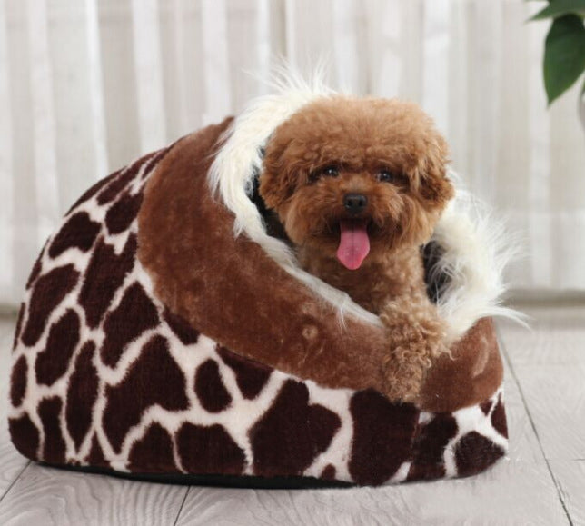 Leopard kennel  litter cat  dog house pet bed supplies - Minihomy