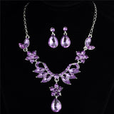 Foreign trade explosion bride alloy diamond necklace earrings set wedding jewelry and jewelry accessories - Minihomy