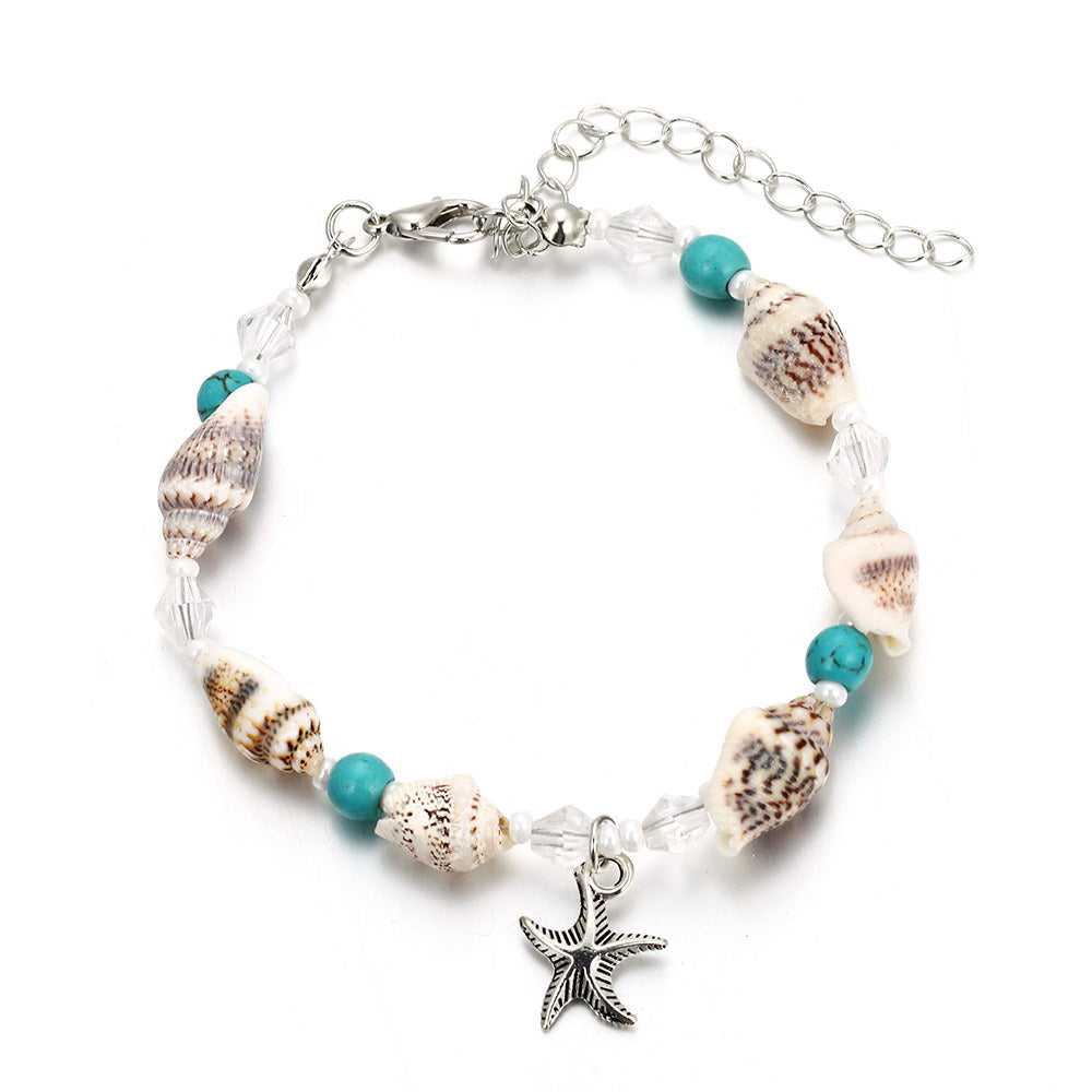 European And American Style Beach Starfish Shell Anklet - Minihomy