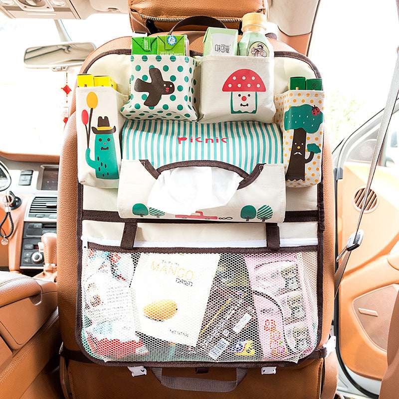 Creative Cartoon Car Seat Back Organizer Hang Storage Bag - Minihomy