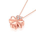 18K gold necklace lucky clover Rose Gold Diamond Pendant gold color custom female bone chain shop - Minihomy