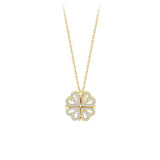 Explosive Style Detachable Deformed Four-leaf Clover Necklace For Women A Multi-wearing Zircon Small Love Short Clavicle Chain - Minihomy