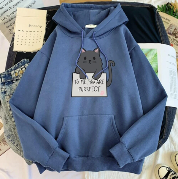 Girls Blank Solid Color Hoodie Sweater - Minihomy