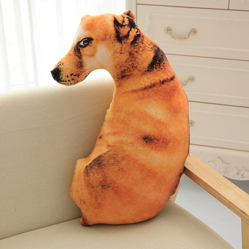 Funny 3D Dog Print Throw Pillow Creative Cushion Cute Plush Doll Gift Home Decor - Minihomy