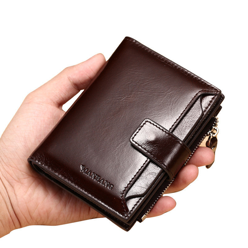 Men's leather wallet card holder - Minihomy