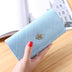 Korean Style PU Leather 3-Fold Money Folder with Cross Pattern and Multiple Card Slots - Minihomy