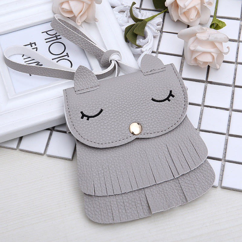 Girls change small bag children bags Pu all-match creative  package small fox tassel bag - Minihomy