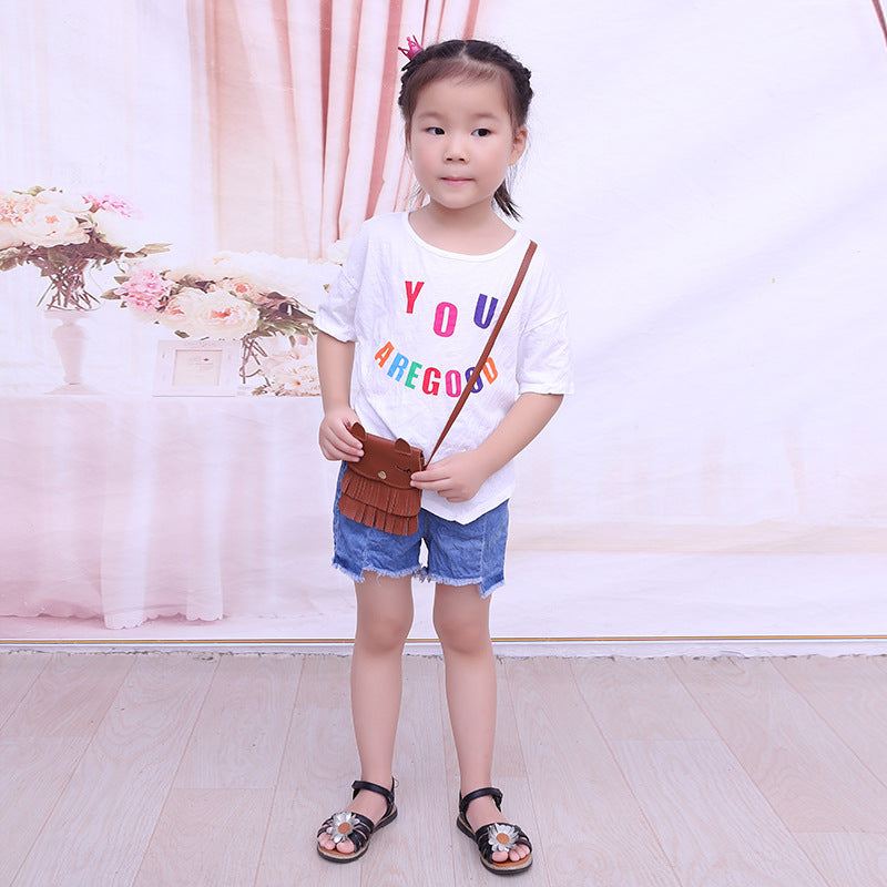 Girls change small bag children bags Pu all-match creative  package small fox tassel bag - Minihomy