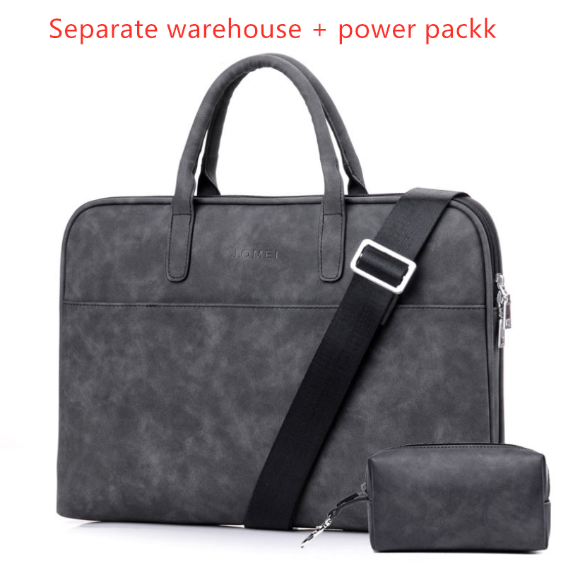 Faux Leather Laptop Bag For Women - Minihomy