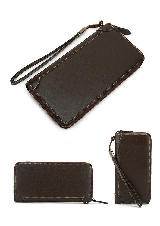 Men's Leather Clutch Wallet - Slim & Stylish Business Card Holder - Minihomy