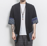 Retro Ethnic Style Improved Suit Men's Loose Cotton Cardigan Jacket Cloak Shirt