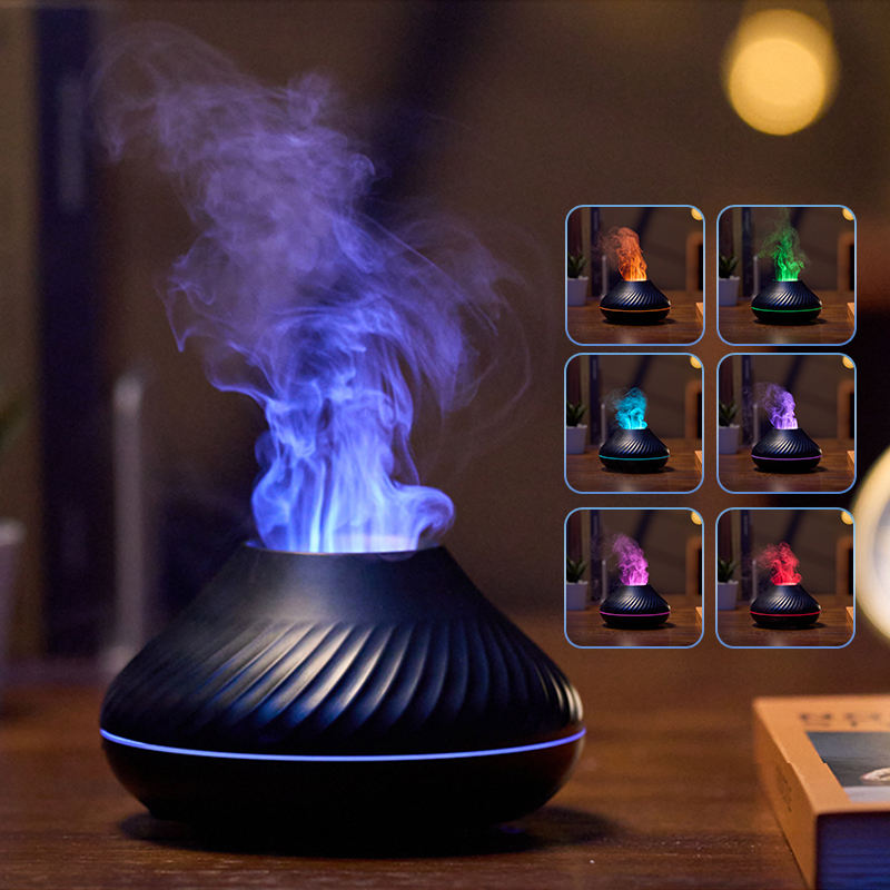 Aroma Diffuser 130Ml 3d Colorful Flame Humidifier Fire Volcano - Minihomy