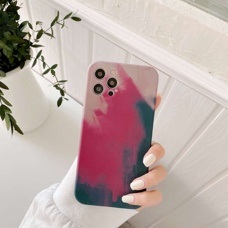 Phone Case Oil Painting Gradient Geometry Soft Silicone Cases For iPhone - Minihomy