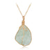 Natural stone pendant irregular crystal rough necklace - Minihomy