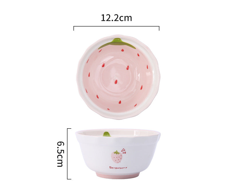 Cute Girl Strawberry Series Tableware Cartoon Dishes - Minihomy