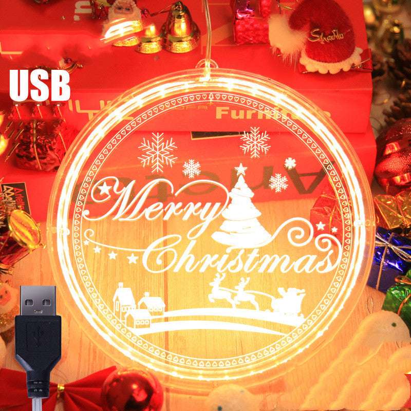 Led String Lamp Single 3d Hanging Lamp Christmas Home Decor - Minihomy