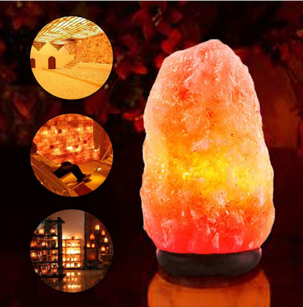 Crystal salt lamp socket lamp creative decoration gift rose salt lamp night light bedside lamp - Minihomy