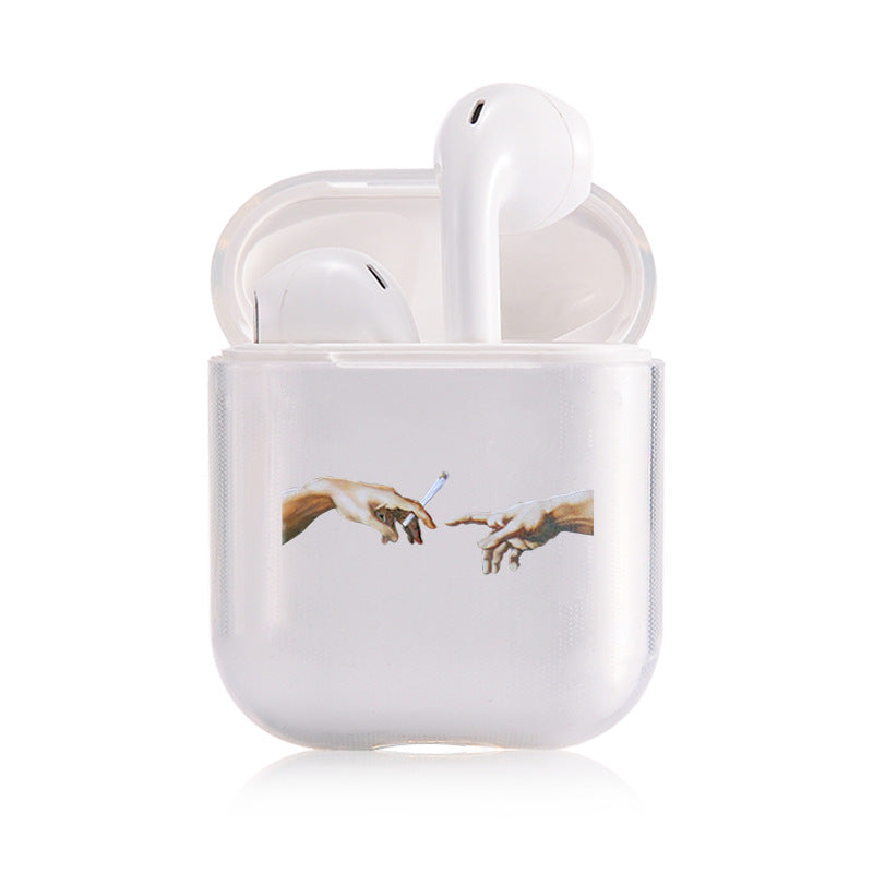 Şeffaf airpods koruyucu kapak sanat deseni Telefon Kılıfı Apple Airpods 2/1 Kapak