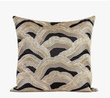 Abstract Texture Embroidery Satin Cushion Pillow Villa Model Room Square Pillow - Minihomy