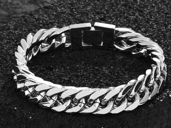 Titanium steel double buckle bracelet