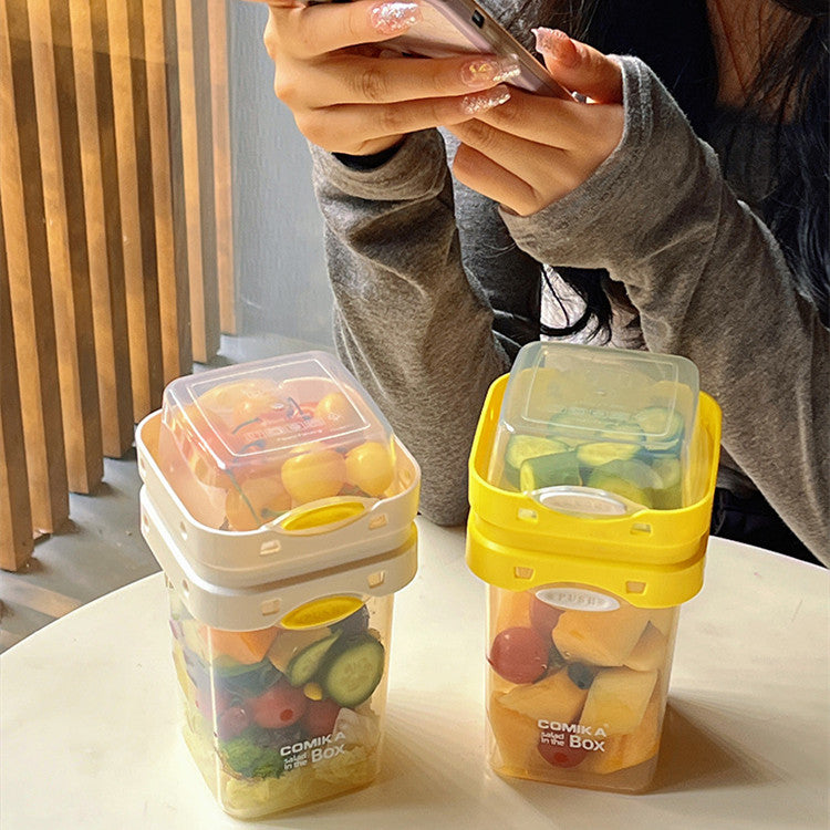 Salad Cup Light Food Fat Reduction Portable Take-out Cup Double-layer Lunch Box Yogurt Cup Oatmeal Cup Milkshake Cup - Minihomy