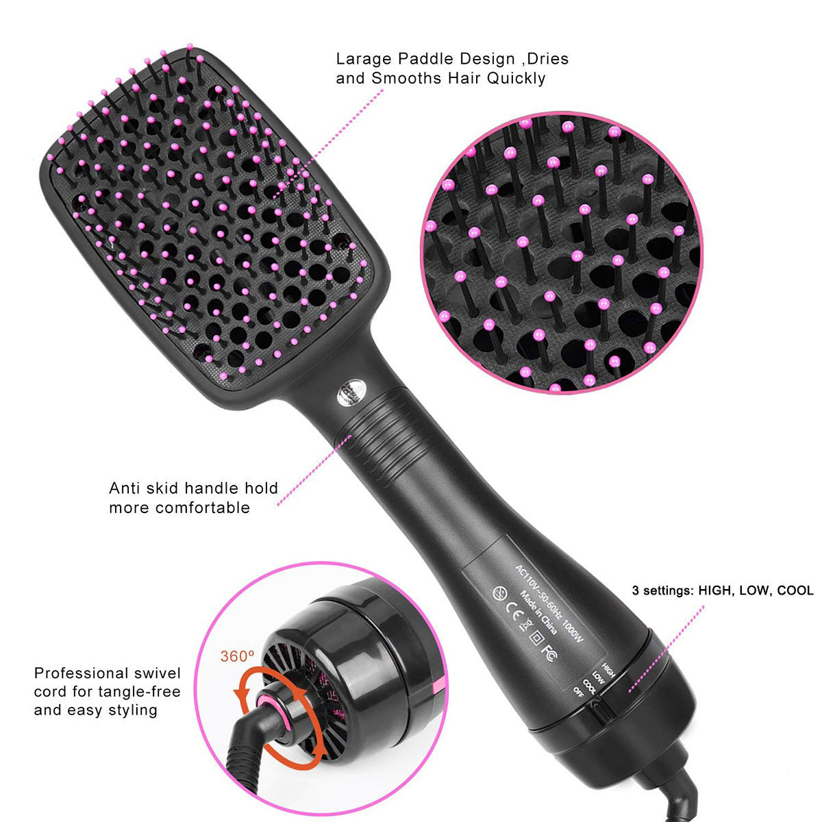 Electric Hair Dryer Comb 2 In 1 - Minihomy