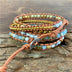 Turquoise Boho Leather Beaded Bracelet