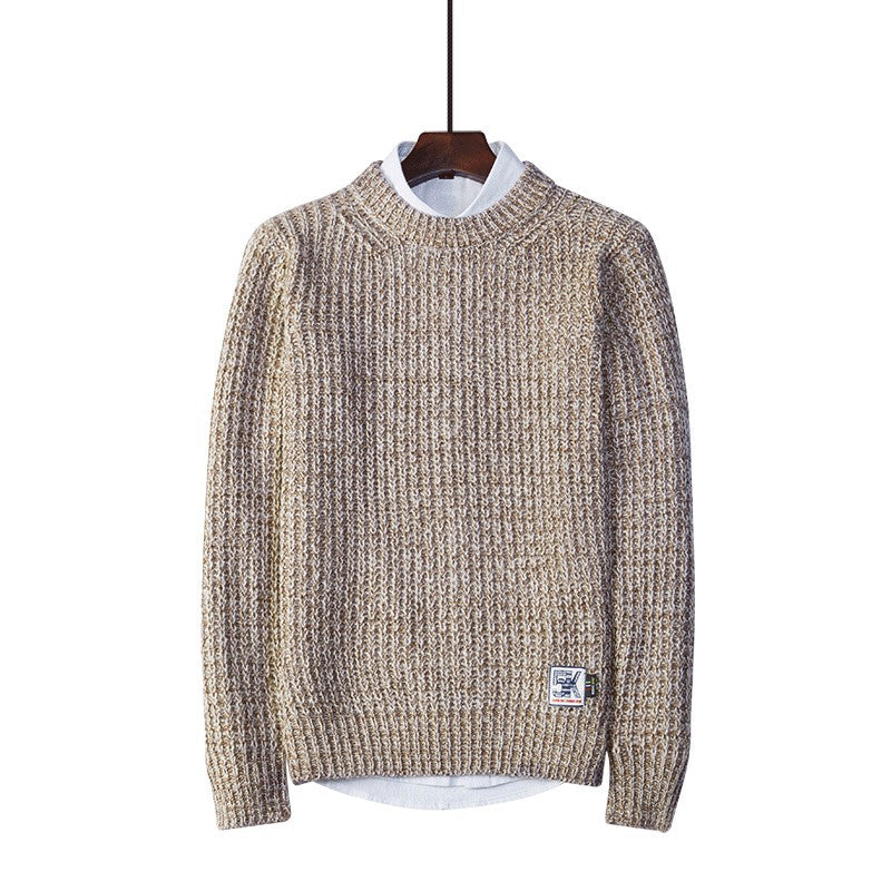 Men's Crew Neck Sweater Pullover Sweater Youth Loose - Minihomy