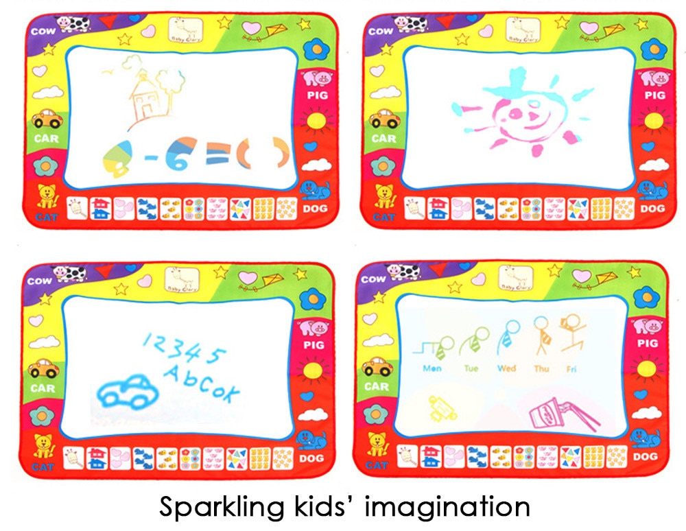 80 x 60cm Baby Kids Add Water with Magic Pen Doodle Painting Picture Water Drawing Play Mat in Drawing Toys Board Gift Christmas - Minihomy