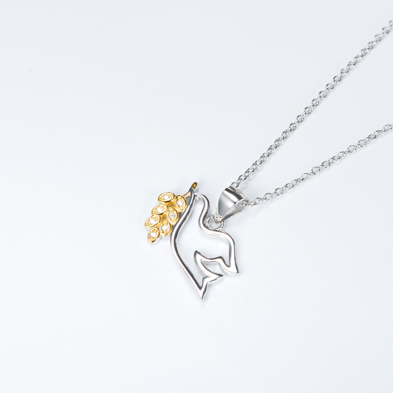 Peace Dove Pendant Gold Plated Necklace Female Micro Inlay - Minihomy