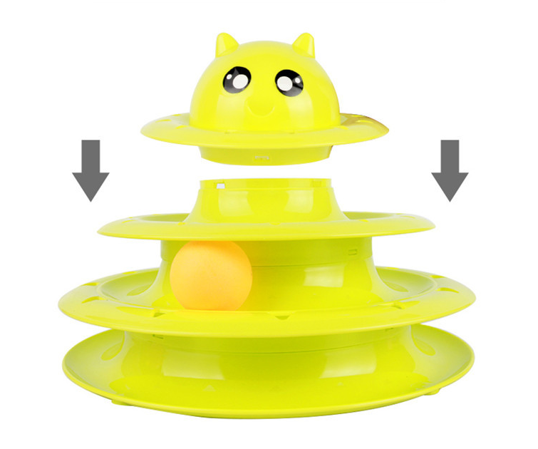 Cat toy turntable ball three-layer cat tower - Minihomy